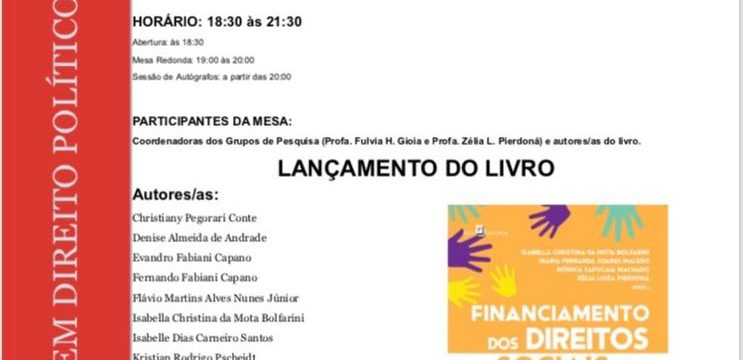 Lançamento do livro: “Financiamento dos Direitos Sociais no Brasil” Lançamento do livro: “Financiamento dos Direitos Sociais no Brasil”